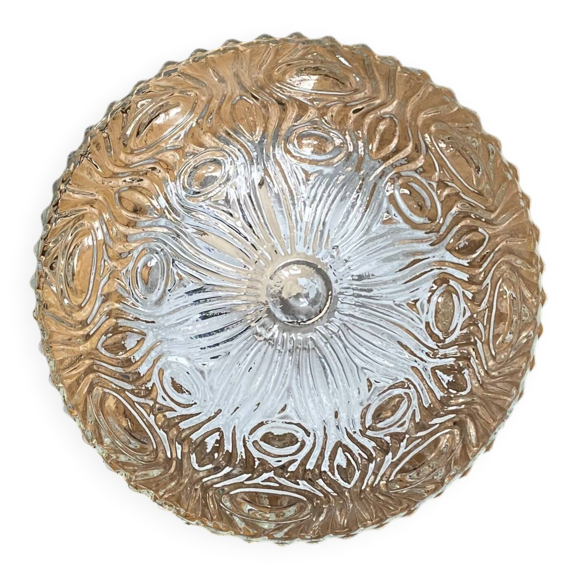 Petite applique murale plafonnier verre épais 1970 1980