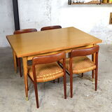 Table pierrette oak clear vintage 1960