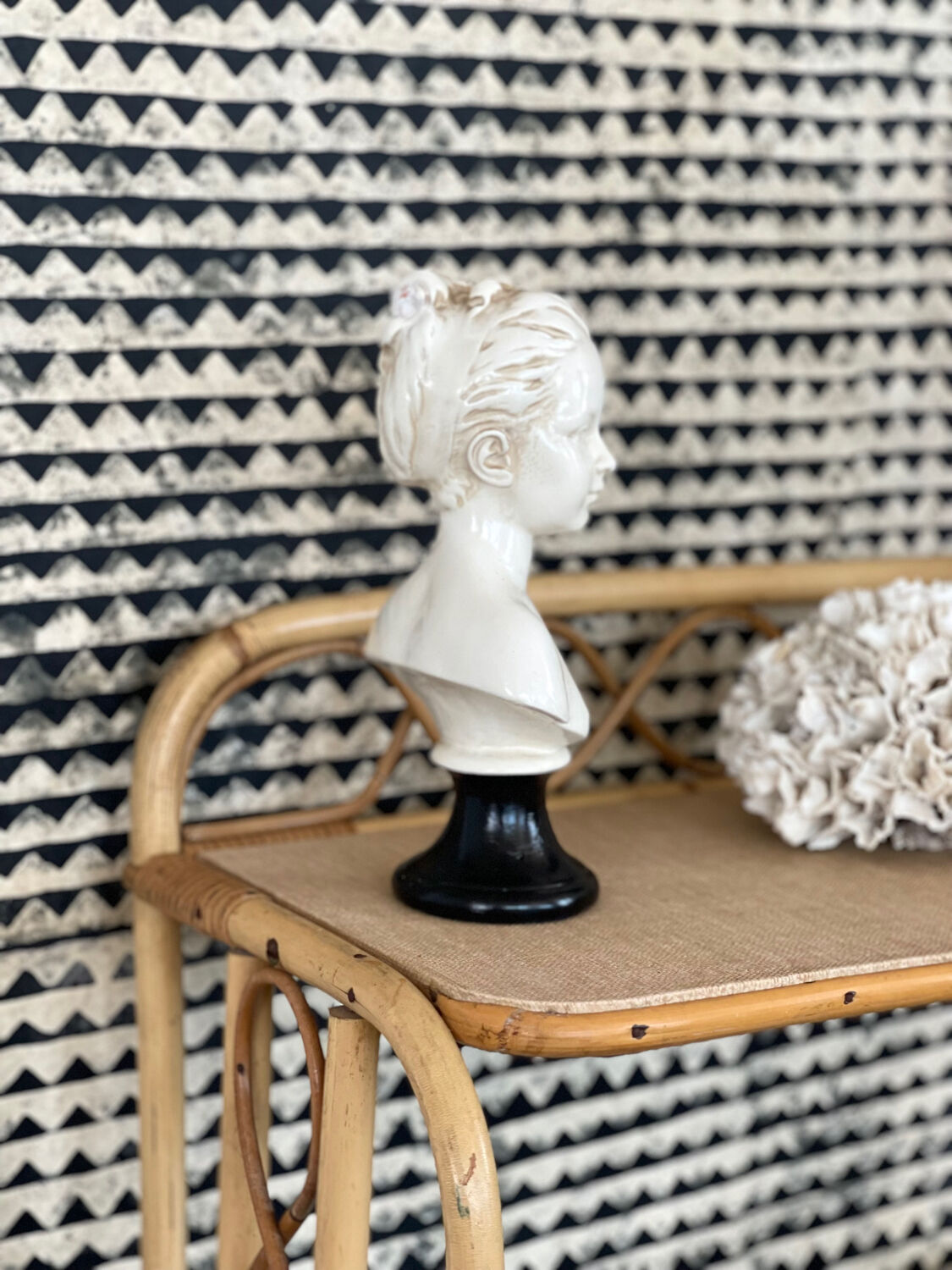 Glazed terracotta bust