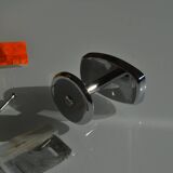 Vintage 80's chrome metal wall coat rack with 1 hook