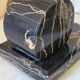 Pair of Portoro marble bookends