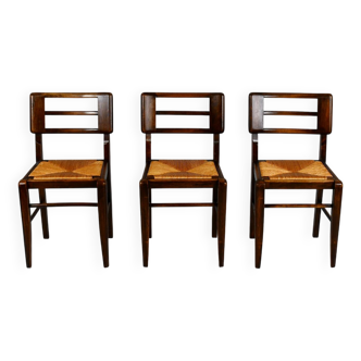 Suite de 3 chaises de Pierre Cruège datant des années 1950.