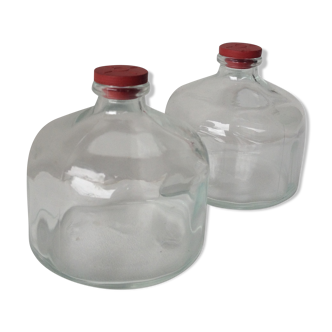 Duo de  flacons en verre