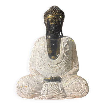 Buddha Meditation Statue Bali - white and gold edition