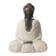 Statue Bouddha Méditation Bali - édition blanc et or