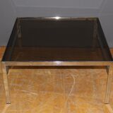 Chromium and smoked worm coffee table circa 1970