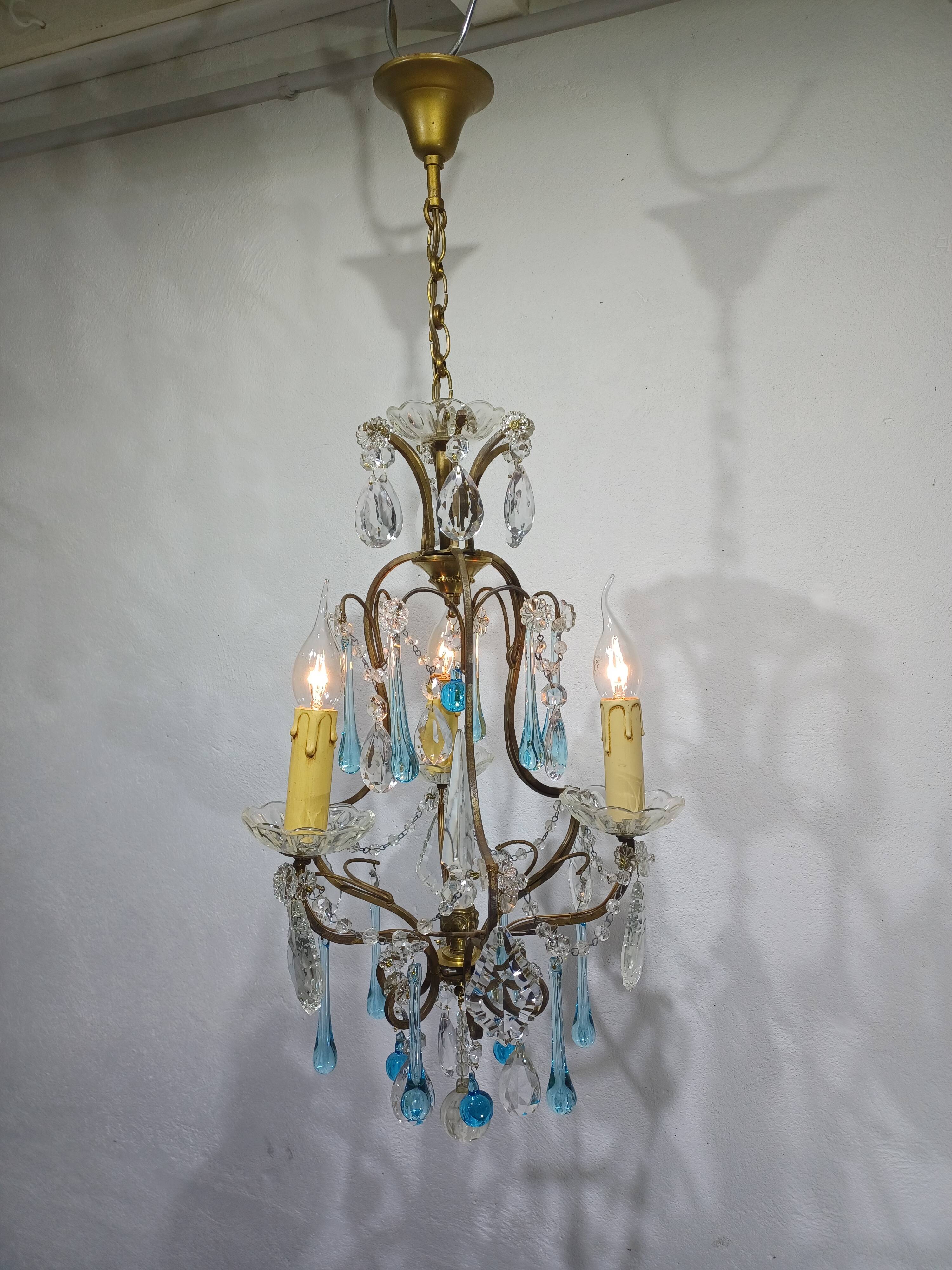 3-light cage chandelier