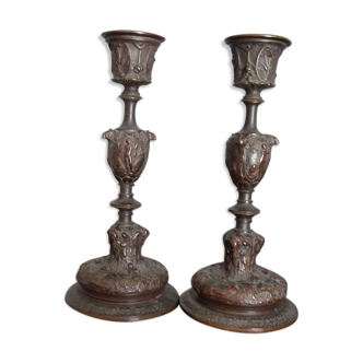 Pair of candle holders