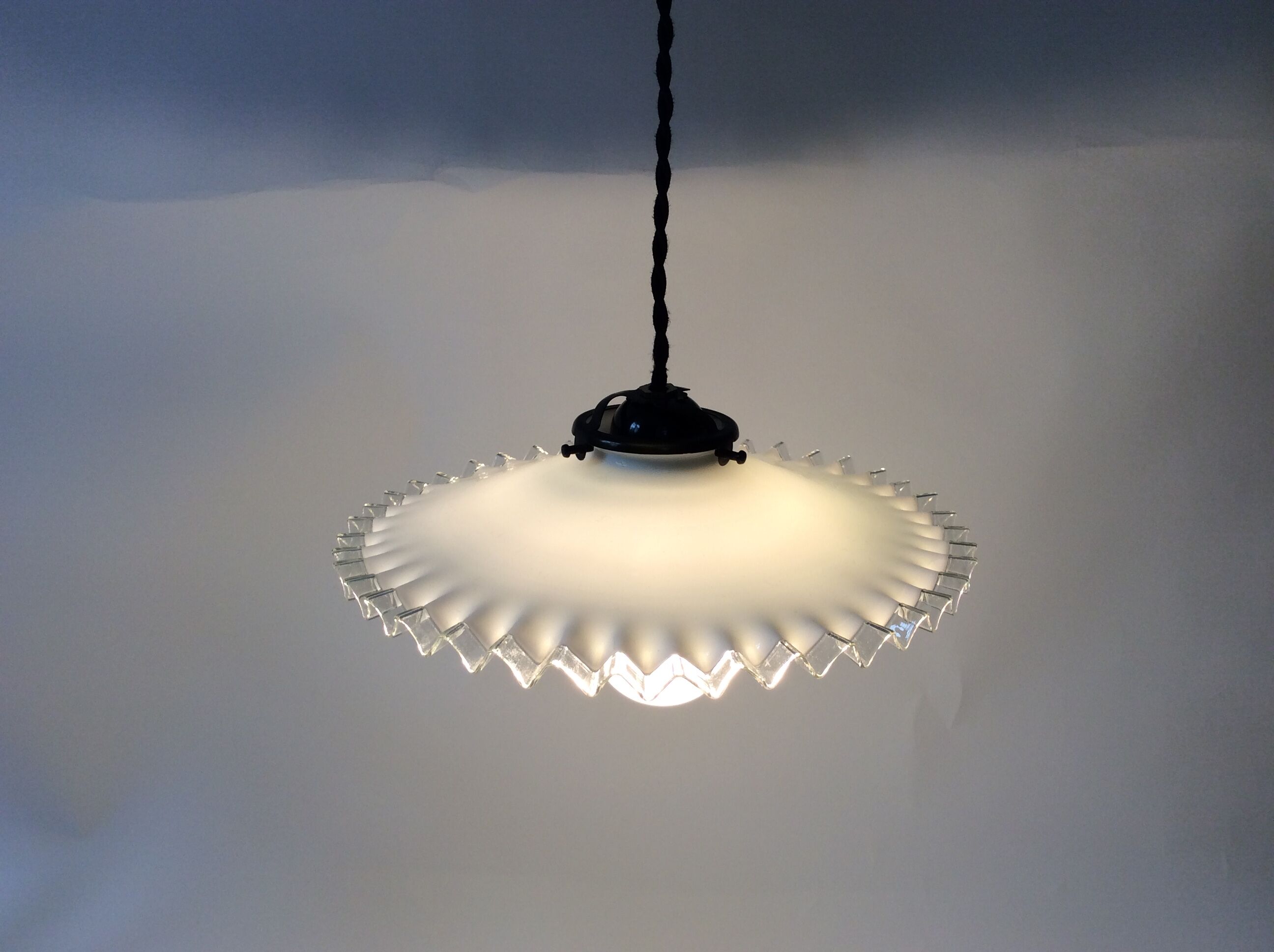 Vintage opaline hanging lamp