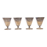 4 antique engraved glass glasses