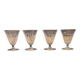 4 antique engraved glass glasses