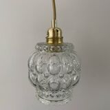 Set of two electrified chiseled glass walking lamps