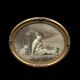 Art Deco oval frame in gilded stucco and wood