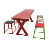 Brewery table and 6 stools