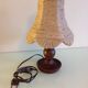 Wooden bedside lamp and Lampshade in rope/vintage 60-70 years
