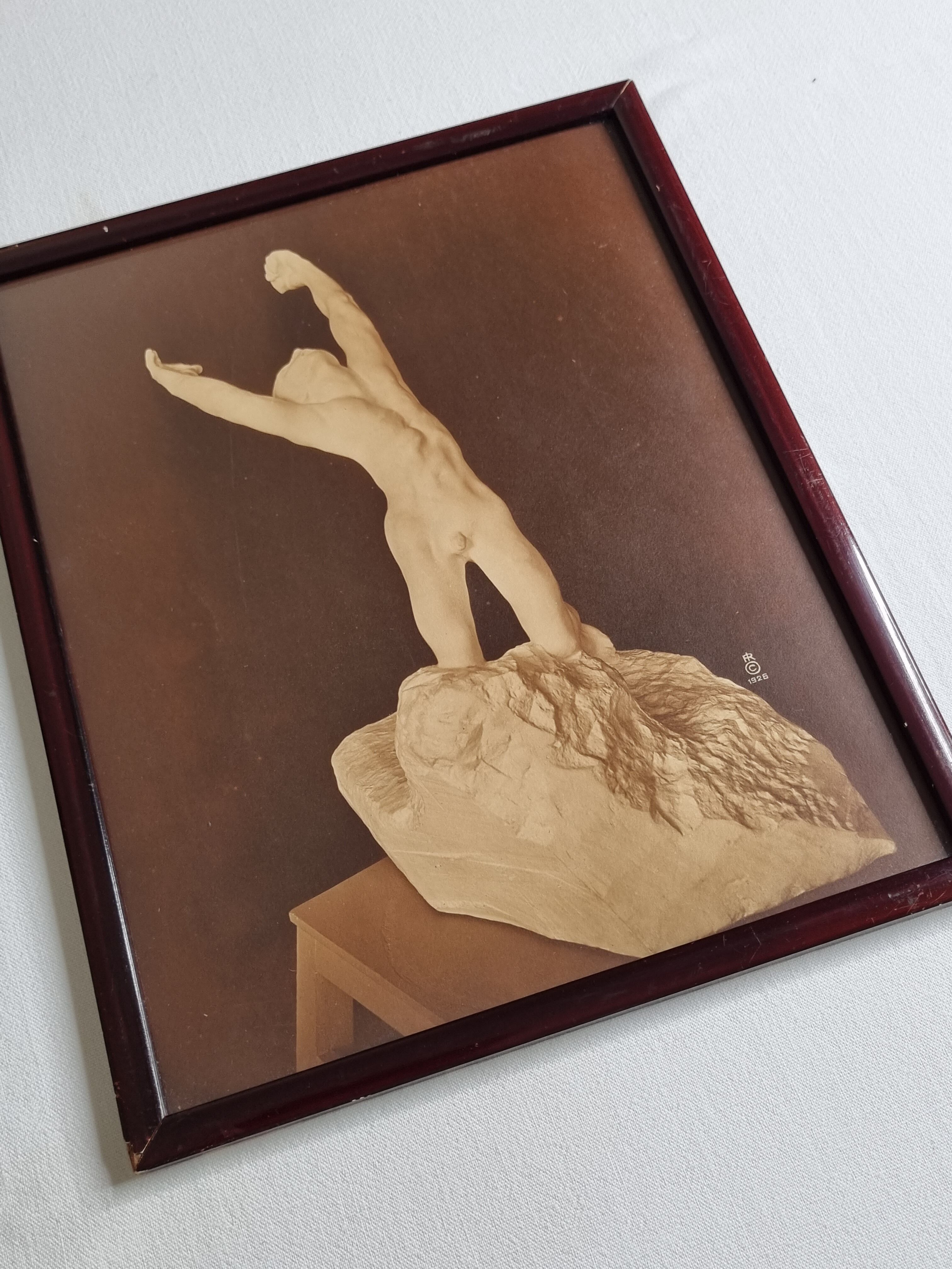 Photo frame, the prodigal son after Rodin, 1936
