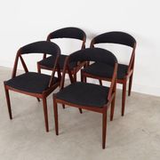 Ensemble de quatre chaises en teck, design danois, années 1970, designer : Kai Kristiansen
