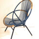 Fauteuil rotin bleu