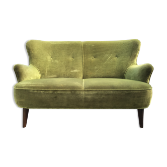 sofa 2 places organic velvet 60s