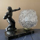Marble table lamp, boxing, 1930s