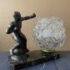 Lampe à poser marbre, la boxe, années 30