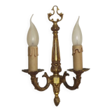 Large Vintage French Bronze Baroque Style Bronze Double Wall Light 5413