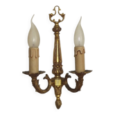 Large Vintage French Bronze Baroque Style Bronze Double Wall Light 5413