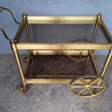 Serving rolling table golden aluminum ep 1970 vintage