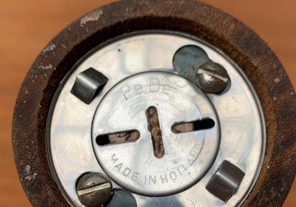 Mid-century teak pepper mill by Pede, 1960s.