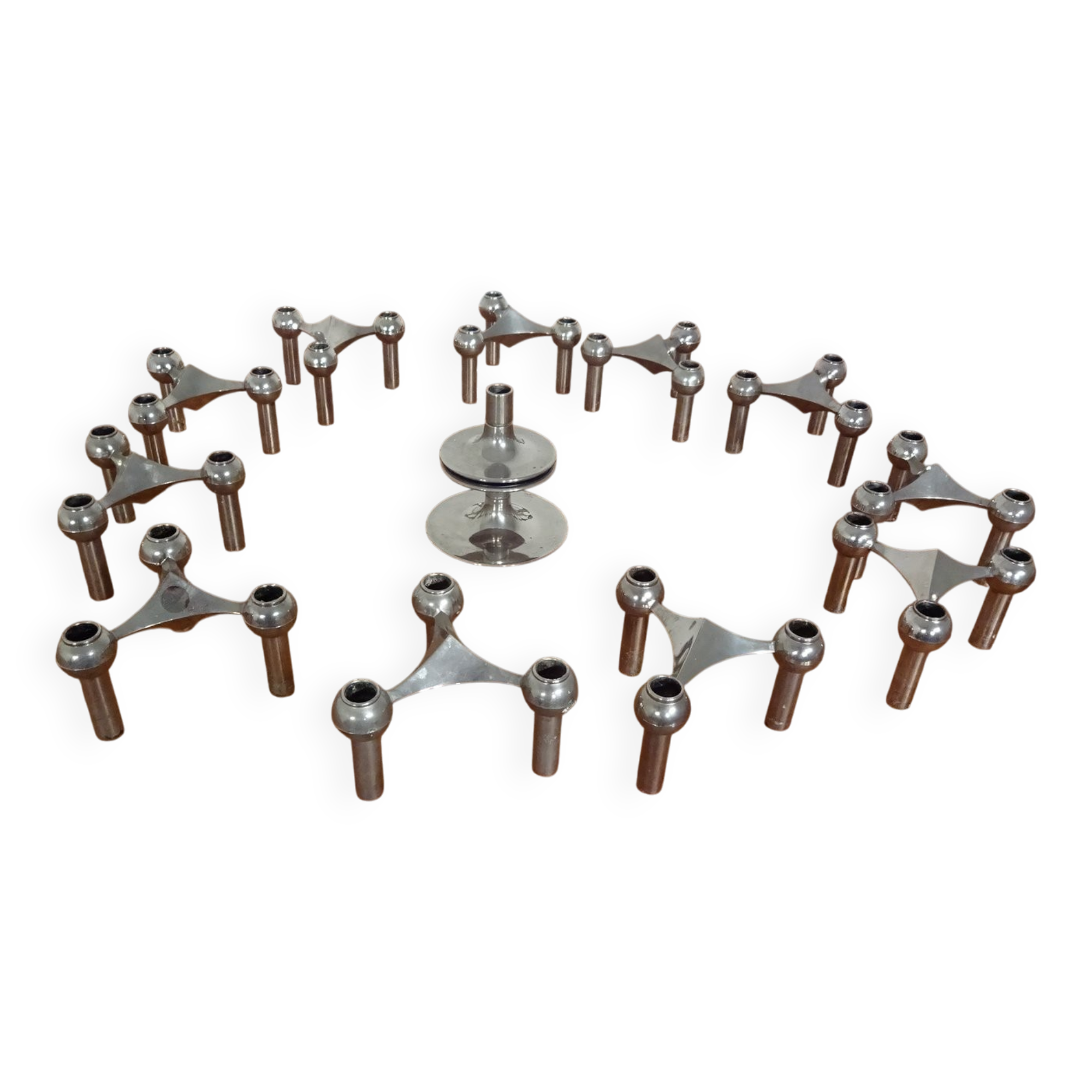 Candleholders by Ceasar Stoffi & Fritz Nagel for BMF, 1960s, Set of 12