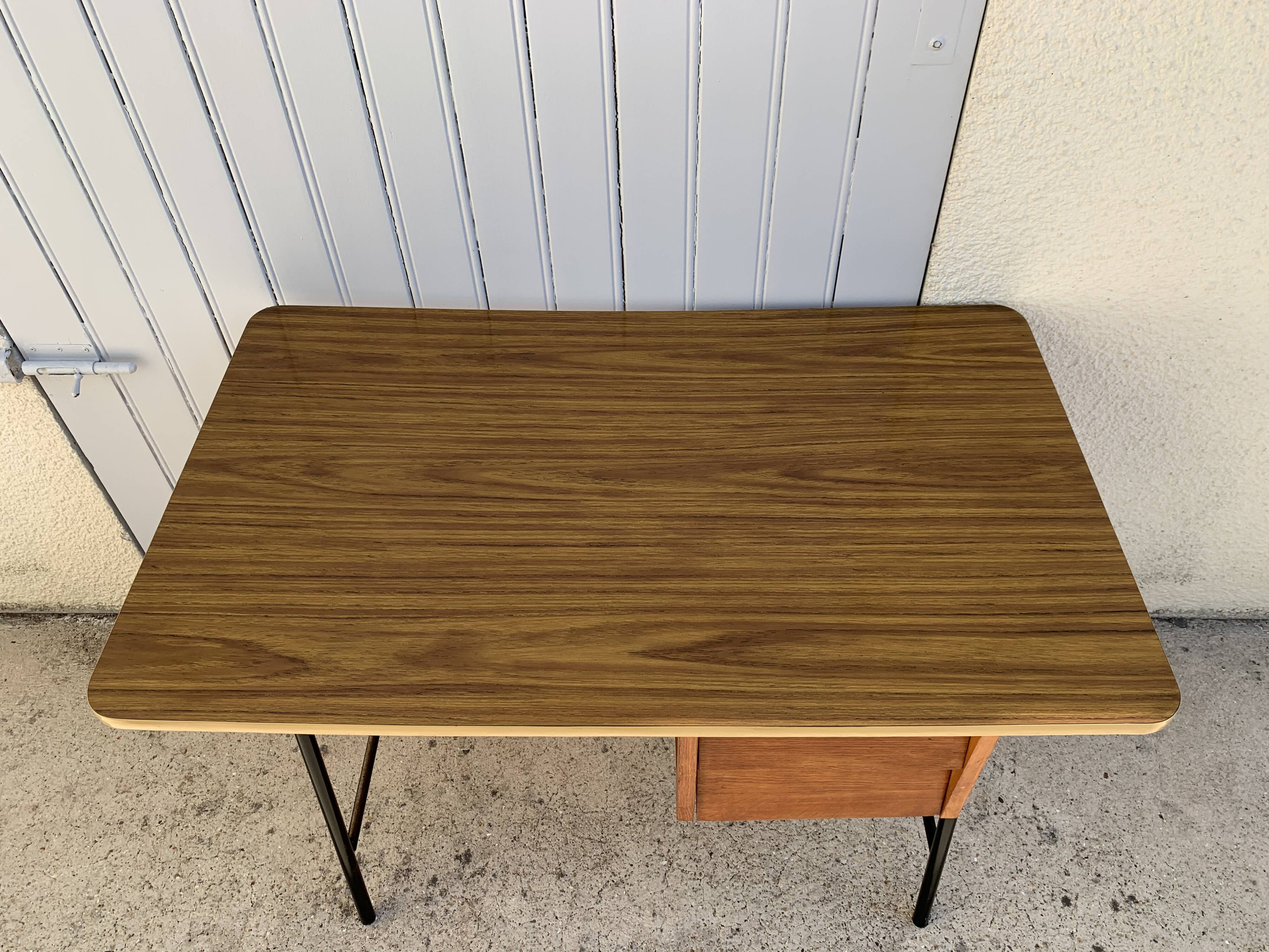 Vintage wood and formica desk 1950
