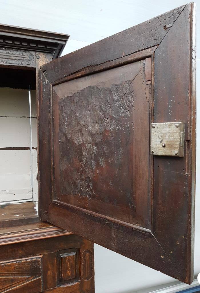 Louis XIII style two-piece recessed high wardrobe