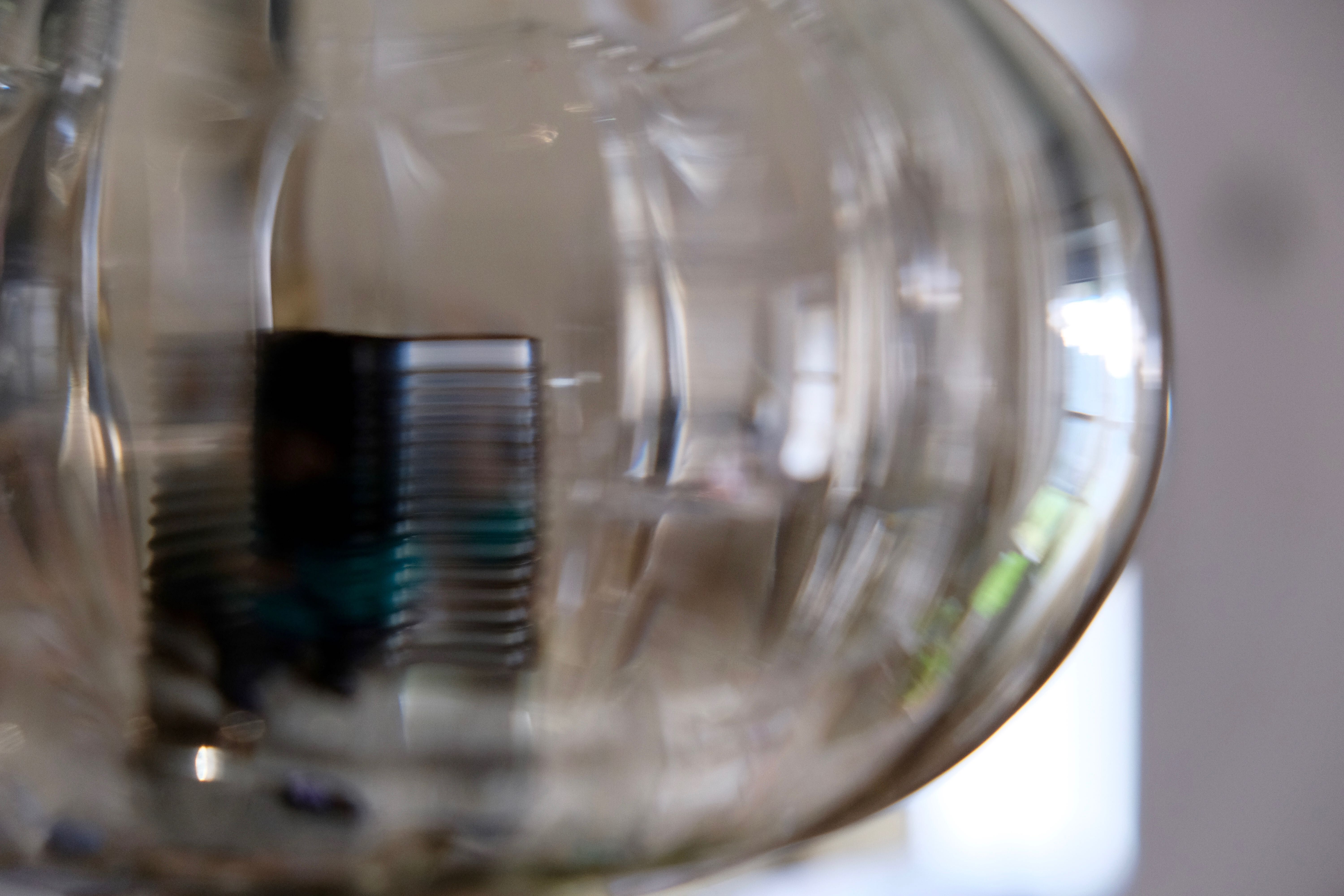 Smoky glass, brass and steel ceiling light