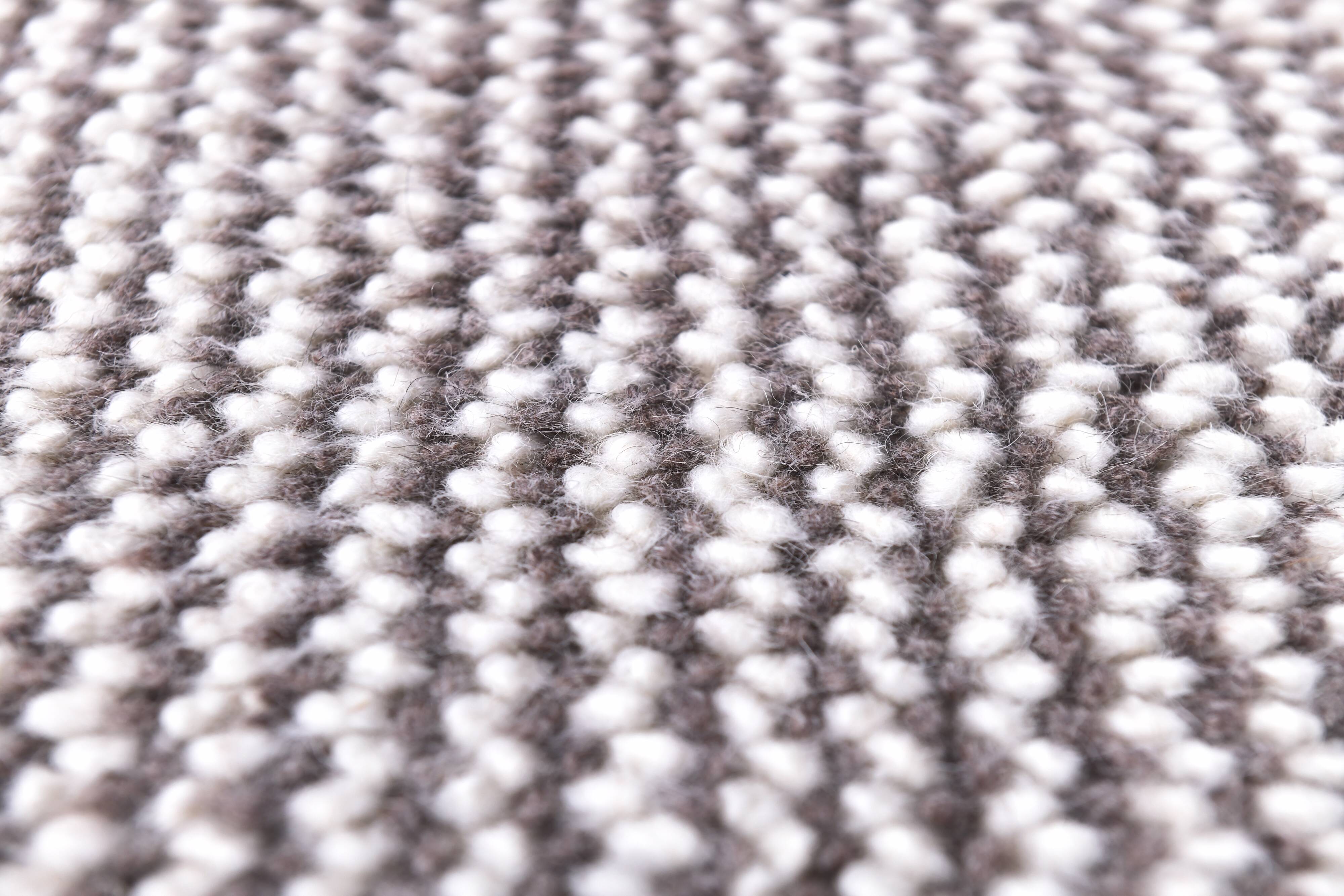 2x10 Brown White Wool Moroccan Runner Rug, 66x302Cm