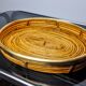 Rattan and brass tray, Italy, 1970