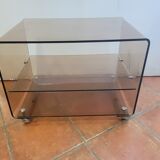 Coffee table in smoked plexiglass 70s