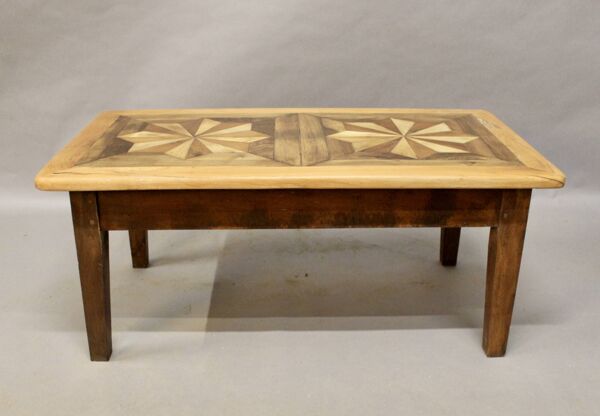Table Basse à Dessus Parquet Ancien 110 cm