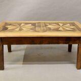 Table Basse à Dessus Parquet Ancien 110 cm