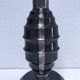 Art Deco metal lamp base with black and silver patina