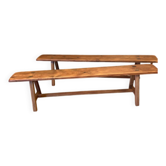 Two restored large benches