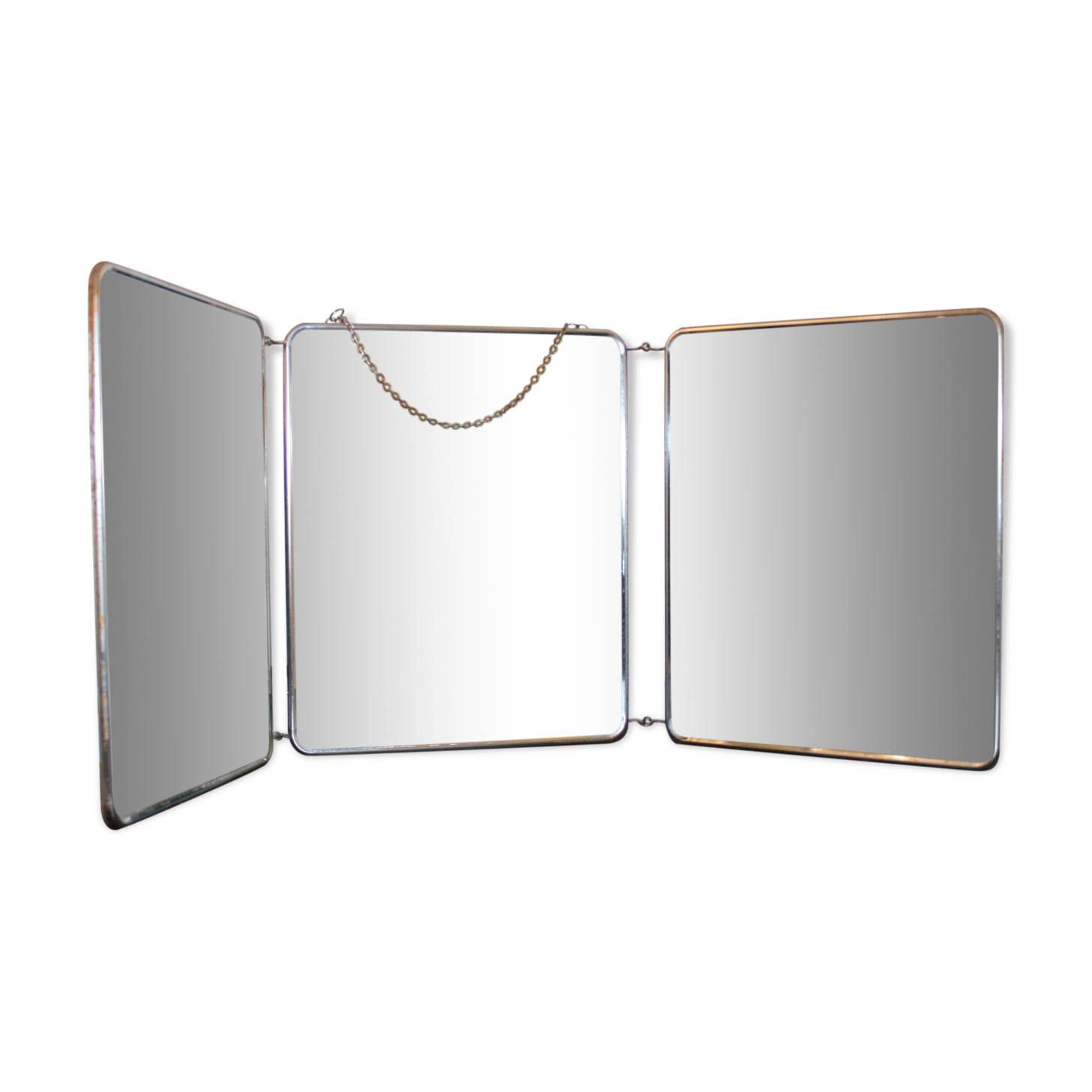 Vintage triptych barber mirror
