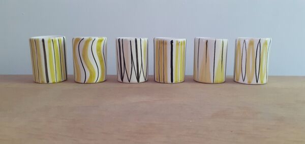 Lots de 6 petits verres en céramique style roger capron