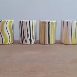 Set of 6 small Roger Capron style ceramic glasses