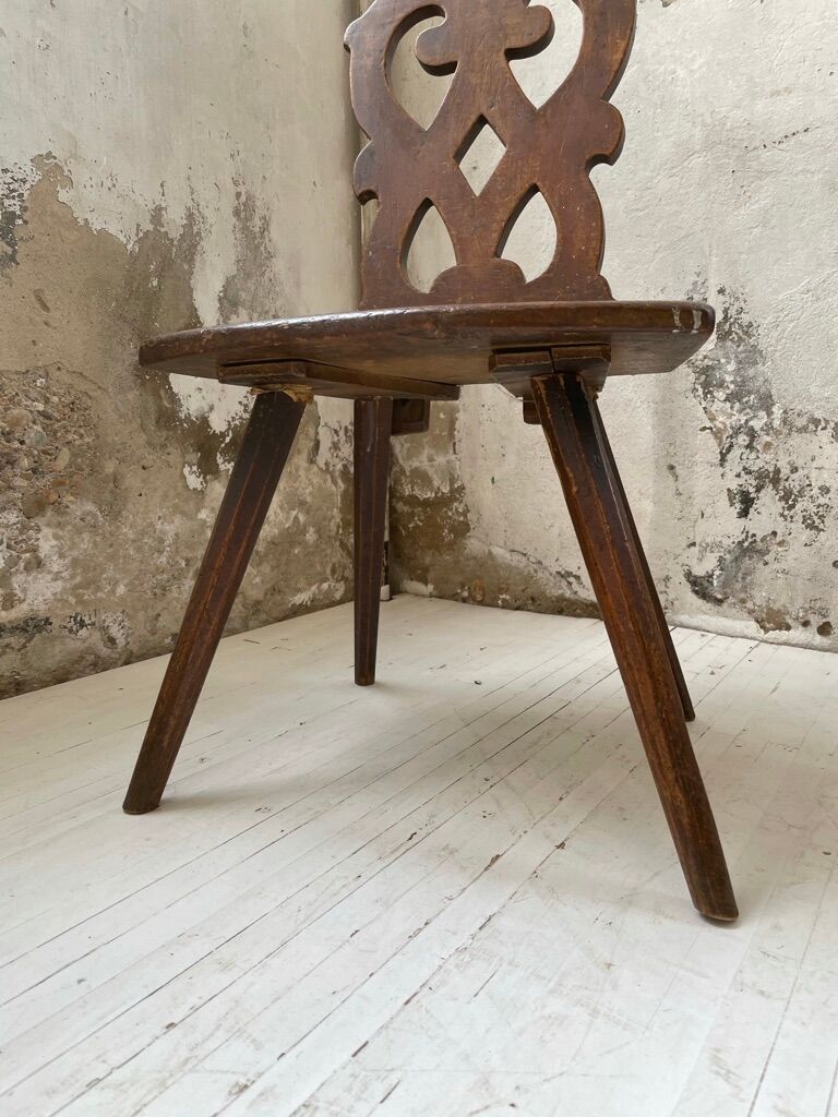 Pair of brutalist Alsatian mountain chairs 19th