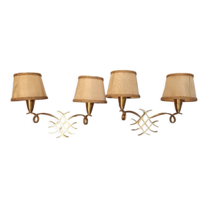 Paire d'appliques vintage en laiton