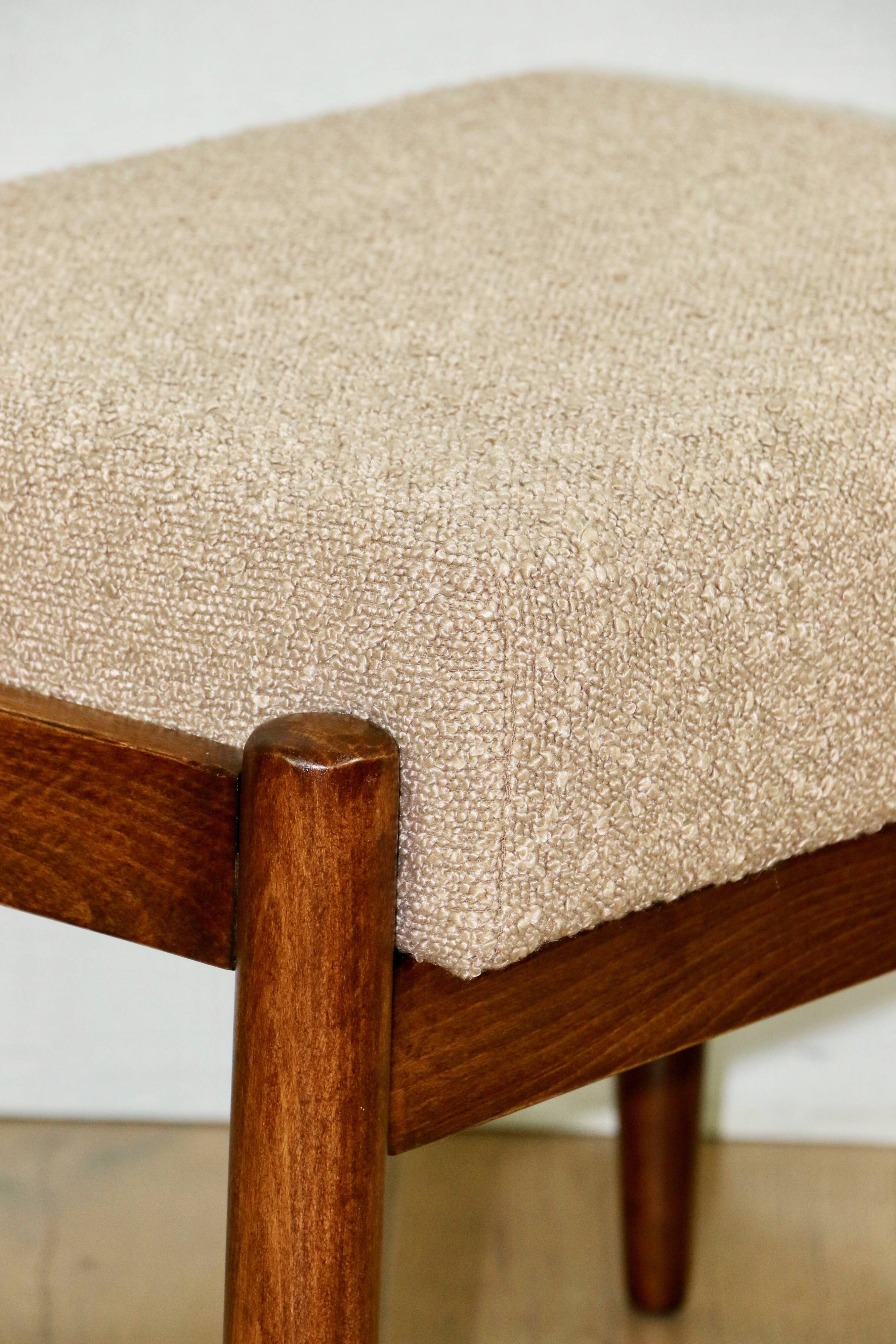 Edmund Homa stool beige-gold seat - boucle - 2 pieces available