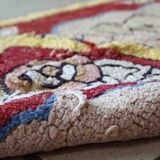 Old American Carpet Hooked handmade 55cm x 87cm 1930s, 1C458