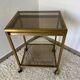 Brass rolling trolley with smoked glass from the 70s
