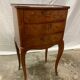 Louis XV style marquetry bedside table with floral flower