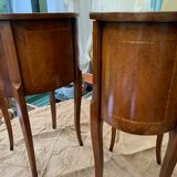 Inlaid bedside tables with drawers